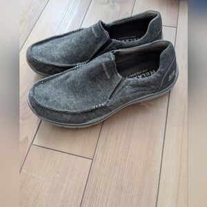 Skechers Men's Expected Avillo Moccasin Slip-on Shoes Dark Brown Size US 8.5